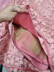 Cute Peach Floral Leheghna with Blouse &amp; Dupatta