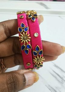 Pink Silk Thread Bangles