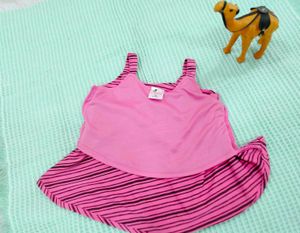Pink &amp; Black Striped Girls&#39; Dress