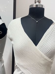 White V Neck Dress