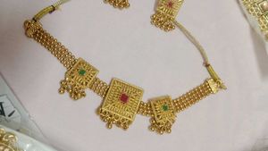 Gold Tone Indian Jewelry Set
