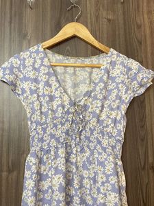 Stretchable Lavender Floral Dress