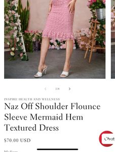 Pink Off-Shoulder Dress