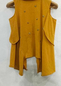 Mustard Cold Shoulder Vest