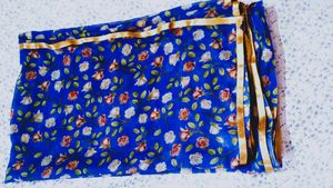 Blue Floral Printed Saree 2