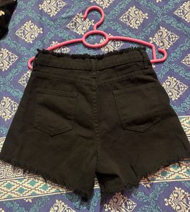 Black Denim Shorts