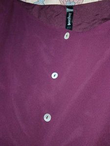 Wine Coloured Cold Shoulder Top