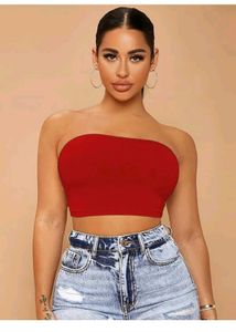Red Backless Top With Mini Skirt Shorts Attatched