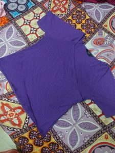 Purple Ribbed Knit Top