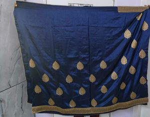 Elegant Blue Embroidered Silk Saree