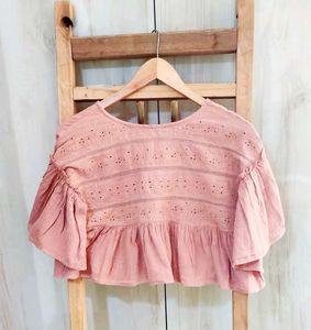 Light Brown Embroidery Work Top Size-42