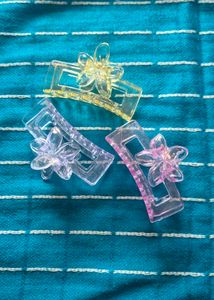 Flower Hair Claw Clips - Set of 3
