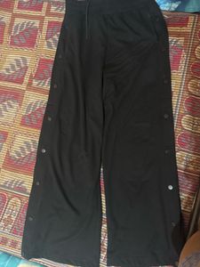 Black Wide Leg Button Pants