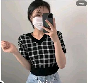 New With Tag Korean Boxy Cute Top