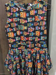 Fun Owl Print Casual Dress