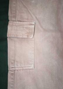 Pink Cargo Flare Jeans