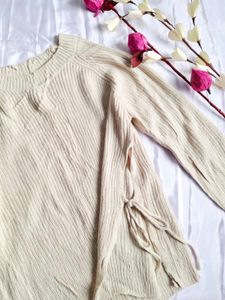 Shein Ribbed Knit Sweater with Ties