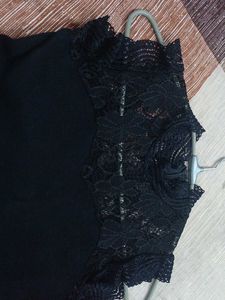 Black Body Con Dress ,With Lace At Upper Portion