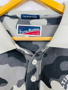 Flying Machine Men Polo Army T-shirt