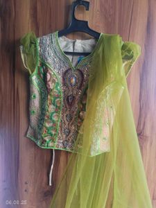 Olive Mehendi Lehenga Choli