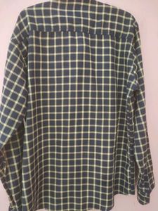 Men Check Shirt Navy With Yellow