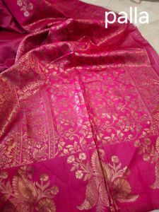 Pink Banarasi semi soft Silk Saree