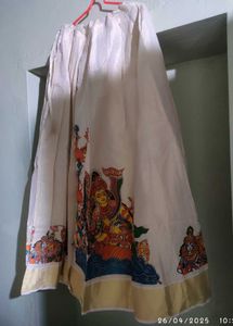Kerala Kasavu Skirt &amp; Blouse