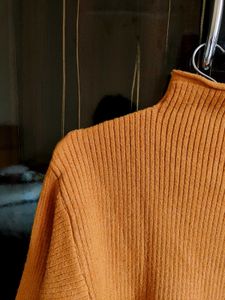 Orange Turtleneck Sweater