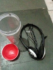 Headphone And McDonal Bottle