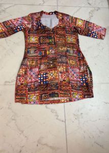 Printed satin Kurta