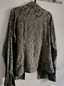 Olive green Beautiful crop Shirt and Under Inner