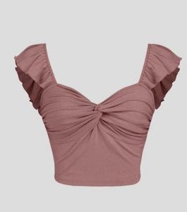 Mauve Ruffle Sleeve Top