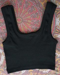 Black Ribbed Tank Top