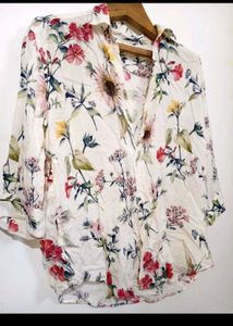 Floral Print Button-Down Shirt
