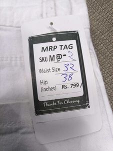 M@02 Size-32 Ripped White Jeans