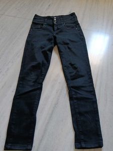 High-Waisted Black Jeans