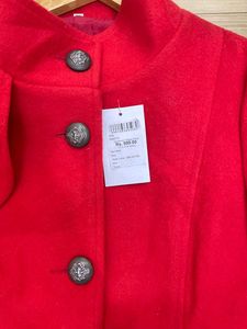 Red Button-Up Winter Coat
