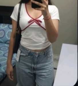 Cute White Bow Top