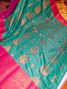 Elegant Green &amp; Pink  Boarder Saree