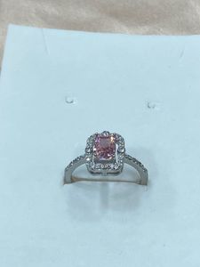 925 Italian silver Ladies ring Pink AD