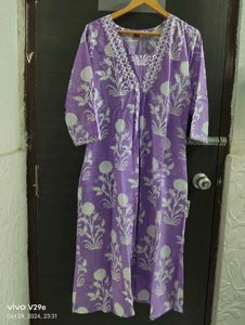 New Unused PureCotton Aline Kurti Plazzo Dupatta