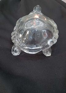Vintage Clear Glass Turtle Figurine