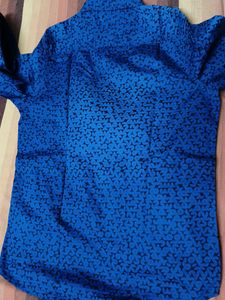 Lee Cooper Men Blue Printed Cotton Casual Shirt