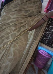 Ready To Wear Beige Saree Partywear