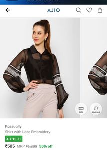 Black Lace Detailed Shirt