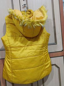 Yellow Sleeveless Puffer Jacket