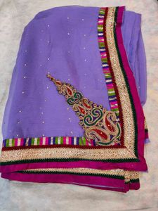 🪻Beautiful Work Pattern Lavender Colour Saree