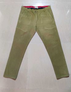 Olive Green Relaxed Fit Trouser Pants