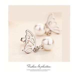 Butterfly Pearl Drop Earrings