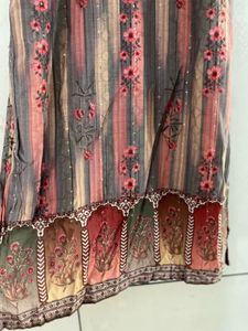 Floral Striped Kurti